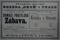 Praha-Nové Město, Beseda Okoř, Kráska z Ostende - plakát, 1900