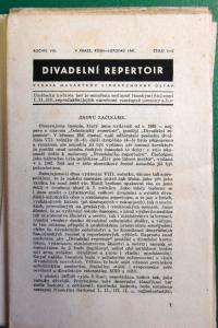Jihlava, Klicpera, divadelní časopisy a literatura, Divadelní repertoir, 1947