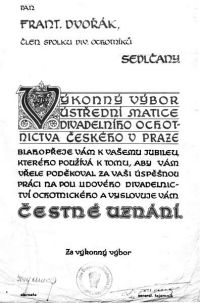 Sedlčany, SDO, Dvořák. Frant., čestné uznání  ÚMDOČ.