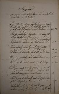 Sobotka, Městské divadlo, rozpočet na truhlářské práce, 1888