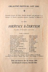 Žďár nad Sázavou, ZK ROH Žďas, Hrátky s čertem - program, 1960
