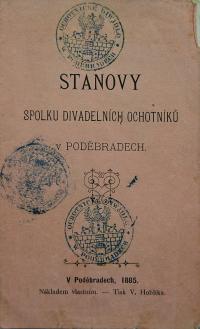 Poděbrady, SDO, Stanovy spolku, 1885