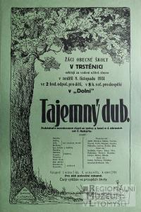 Trstěnice, Obecná škola, Tajemný dub - plakát, 1931
