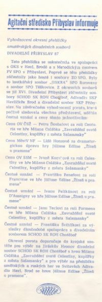 Přibyslav, OP 1987, Vyhodnocení festivalu