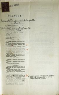 Třešť, Dělnický dramatický spolek, spolkové stanovy, 1935