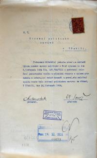 Třebíč, Tyl, žádost o registraci spolku, 1924