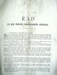 ÚMDOČ, Řád pro pány důvěrníky 1897, 1.s.