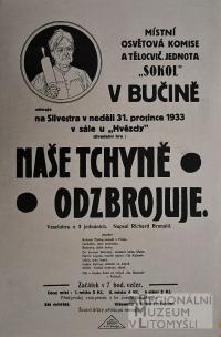 Bučina, MOK, Sokol, Naše tchýně odzbrojuje - plakát, 1933