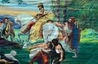 Krásné, Hasiči, detail opony, 1928