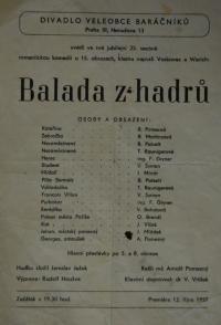 Praha-Malá Strana, Divadlo Veleobce baráčníků, Balada z hadrů - plakát, 1957