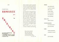 Valašské Meziříčí, Divadlo poezie, Romance pro křídlovku - program,1965