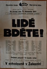 Železnice, SČSP, Lidé bděte! - plakát, 1951