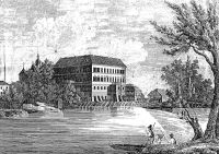 Obříství, rytina z r.1844 jako předloha nezachované opony