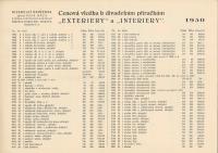 Pepa Máca, Cenová vložka ke katalogům Exteriéry a Interiéry, 1950