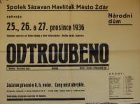 Žďár nad Sázavou, Sázavan-Havlíček, Odtroubeno - plakát, 1936