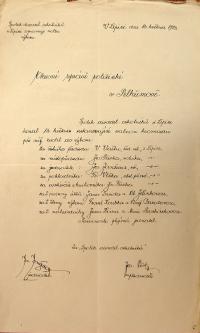 Lipice, Spolek divadelních ochotníků, volba funkcionářů na ustavující valné hromadě, 1923