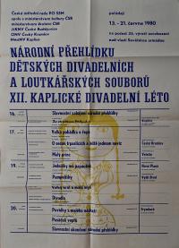 Hradec Králové, Krajské kulturní středisko, Impuls, Vysoké Mýto, KP dětských divadelních a loutkářských souborů, 1980