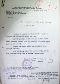 Jihlava, Klicpera, korespondence spolku, žádost o příspěvek na vzdělávání ochotníků, 1942