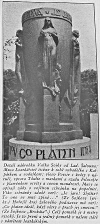 Václav Sojka, náhrobek na Vinohraském hřbitově, 1935