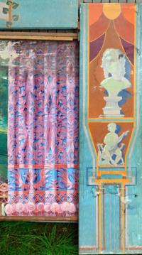 Krásné, Hasiči, detail opony s částí portálu, 1928