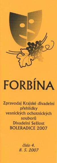 Boleradice,Divadelní sešlost 2007, zpravodaj Forbína