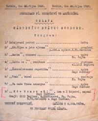 Mstětice, Svátek svobody - pozvánka, 1930