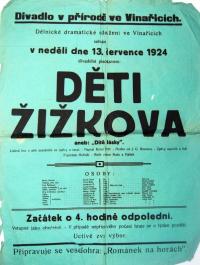 Vinařice, Dělnické dramatické sdružení, Děti Žižkova - plakát, 1924