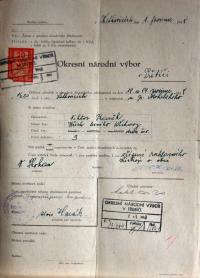 Třebíč, Okresní národní výbor, povolování představení, 1948