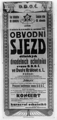 Dvůr Králové, SDDOČ, obvodní sjezd, 1927 - plakát
