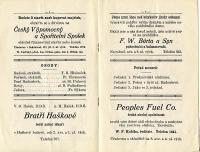 Cedar Rapids, Ochotnické družstvo, Děvče jako květ - program, 1928