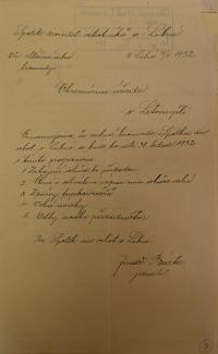 Lubná, SDO, oznámení valné hromady, 1932