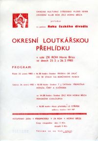 Horní Bříza, Loutkářská přehlídka - plakát, 1983