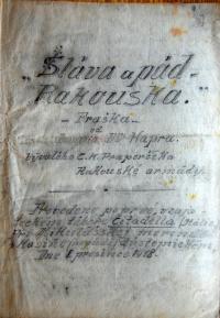 Žďár nad Sázavou, RM, Sláva a pád Rakouska, rukopis hry, 1918
