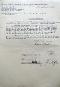 Černovice, hlášení Okresnímu úřadu v Kamenici nad Lipou o divadelních budovách, 1937