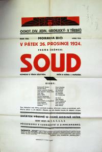 Třebíč, Vrchlický, Soud - plakát, 1924