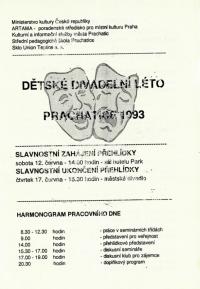 Prachatice, CP Dětské divadelní léto, programová brožura, 1993
