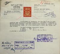 Jihlava, Okresní úřad Jihlava, žádost o povolení divadelního představení, 1947