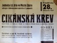 Žďár nad Sázavou, Orel, Cikánská krev - plakát, 1937