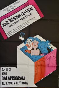 Svitavy, OKS, Národní festival pantomimy neslišících - plakát, 1990