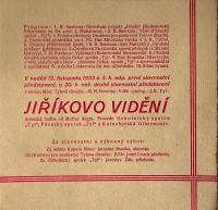 Kutná Hora, slavnostní otevření divadla - program, 1933