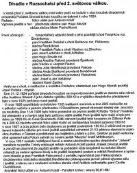 Rozsochatec před válkou, text informace z Pamětní knihy