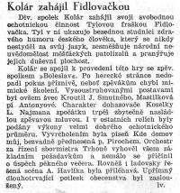 Mladá Boleslav, Kolár - recenze 1936-1950, Fidlovačka, 1945