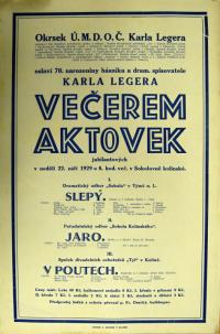 Kolín, Tyl, V poutech, Kolín, Sokol, Jaro, Týnec nad Labem, Sokol, Slepý - plakát, 1929