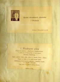 Pečky, Tyl, pozvánka na Maškarní ples, 1926