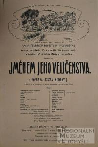 Javorníček, Hasiči, Jménem Jejího Veličenstva - plakát, 1925