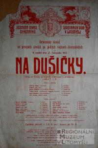 Litomyšl, JDO, Na dušičky - plakát, 1915
