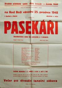 Jizerní Vtelno, Jirásek, Pasekáři - plakát, 1948