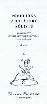 Prostějov, 42. Wolkrův Prostějov, program sólových recitátorů - 1. kolo, 1999, titl. str.