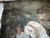 Chlum, opona Oldřich a Božena, detail Oldřich před restaurováním, 2012