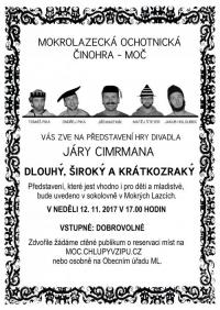 Mokré Lazce, Ochotnická činohra, Dlouhý, Široký a Krátkozraký - plakát, 2017